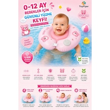 Bebek Boyun Simidi Pompa Gerektirmeyen 0-12 Ay Yüzme Simidi, Çift Tokalı Emniyet Kilitli Nr005