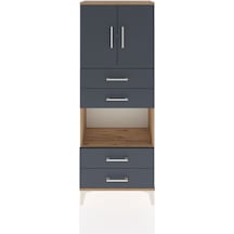 Arges Dolap 3 Raflı 4 Çekmeceli 2 Kapaklı 60x30x163 Çam-antrasit Atlas Çam