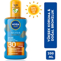 Sun Spf30 Koruma & Bronzluk Güneş Yağı 200 Ml Sprey,yüksek Güneş Koruyucu Ve Doğal Bronzlaştırıcı