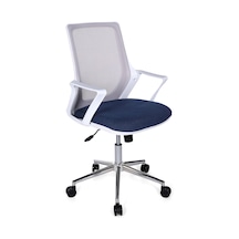 Ofisbazaar Alf Beyaz Fileli Çalışma Koltuğu Ergonomik Şef Ve Toplantı Koltuğu Mavi/gri Gri