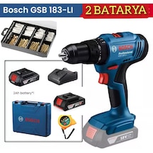 Bosch GSB 183 Li Çift Bataryalı Darbeli Vidalama + 173 Parça Set