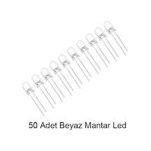 5mm Beyaz Mantar Led Diyot Süper Parlak Şeffaf Lens - 50 Adet Ekonomik Paket