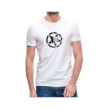 Kuru Kafa Yıldız Sheriff Baskılı Beyaz Erkek Tshirt