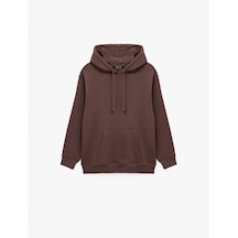 Koton Kapüşonlu Uzun Kollu Kanguru Cepli Oversize Spor Sweatshirt Mürdüm 6wak10040nk Mor