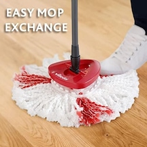 Turbo 2in1 Komple Temizlik Seti, 130 Cm Uzayan Sap, Üçgen Başlık Açık Gri