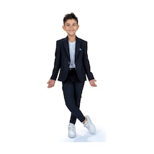 Miniğimin Cicileri Gofre Erkek Çocuk Spor 3 Lü Ceketli Takım - Lacivert