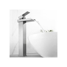 Rena Design Inox Çanak Lavabo Bataryasi Şelale Çikiş Yüksek Havza Model Uzun Çift Giriş Musluk Banyo Mat Gri