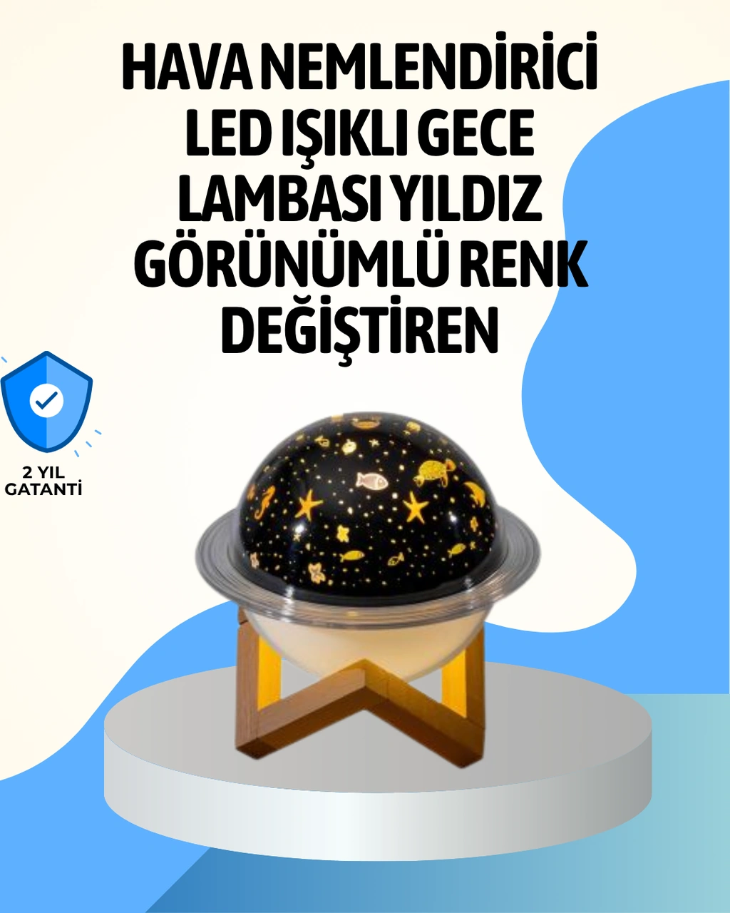 Projektör Işıklı Ve Aromaterapi Destekli Taşınabilir Nemlendirici Cihaz Usb Bağlantılı Çok Renkli