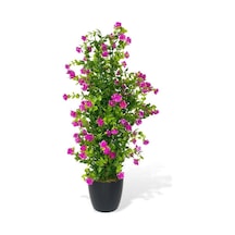 Yapay Çiçek Siyah Saksıda Lila Mineli Şimşir Ağacı 55cm