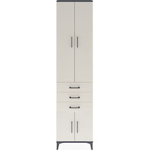 Arges Dolap 5 Raflı 3 Çekmeceli 4 Kapaklı 60x30x243 Antrasit-... Antrasit