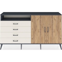 Arges Konsol 3 Raflı 4 Çekmeceli 2 Kapaklı 176x30x99 Antrasit-çam/aytaşı Atlas Çam/aytası - Antrasıt