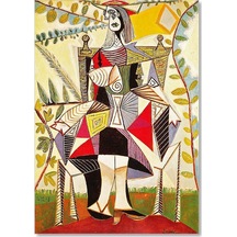 Cakasepetim Seated Woman İn A Garden, 1938 By Picasso Ahşap Mdf Tablo