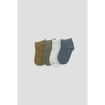 Defne Baby Unisex Bebek Ve Çocuk Basic Premium Pamuklu Patik Çorap Seti Çok Renkli