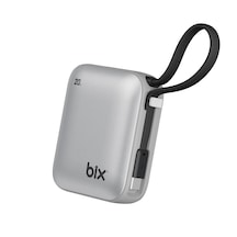 Bix Pb119 10000mah 20w Cep Boyu Dijital Göstergeli Mini Powerbank Taşınabilir Hızlı Şarj Cihazı Gümüş