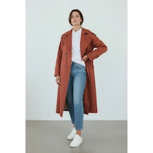 Durivya Apoletli Oversize Trençkot Kiremit