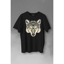 Wolf Head Kurt Silüeti Kafa Bozkurt Baskılı Tişört Unisex T-shirt 001