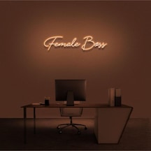 Female Boss Yazılı Neon Tabela Turuncu