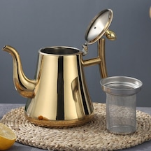 1.5l Kalınlaştırıcı Paslanmaz Çelik Çaydanlık Tencere Su Isıtıcısı Otel Restoran Ev İndüksiyon Pişirme Çiçek Çaydanlığı Kahve Sürahisi ALtın