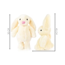 Peluş Tavşan Uyku Arkadaşı 45 Cm, Uzun Kulaklı Yumuşak Bunny Plush, Çocuk Ve Bebekler İçin Sarılmalık Tavşan Oyuncak 001 - Beyaz