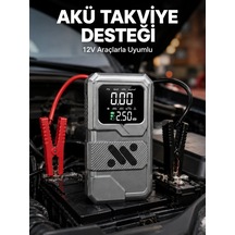 Ers Taşınabilir Araç Akü Takviye Ve Hava Kompresörü Powerbank Özellikli