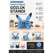 3d Baskı Gözlük Standı Dekoratif Masaüstü Gözlük Tutucu - Mavi