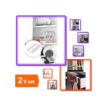 Tencere Kapağı Organizeri 6 Bölmeli Kapak Rafı + 6 Adet Çekmece Havlupan Askısı - 2li Set D7r3g4 Belirtilmemiş