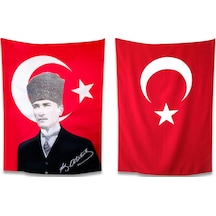 Kalpaklı Atatürk+Türk Bayrağı 70X105