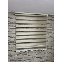Bambu Krem Renk Zebra Perde (Etek Boncuklu)