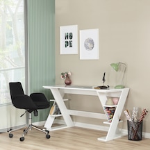 Pasific Home Lungo Raflı Çalışma Masası, Ofis Masası, 60X140 Cm, Parlak Beyaz Pasific Home Lungo Raflı Çalışma Masası, Ofis Masası, 60X140 Cm, Parlak Beyaz