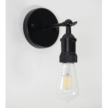 Riolight Retro,rustik, Vintage 1xe27 Duylu Mafsallı Siyah Metal A Siyah