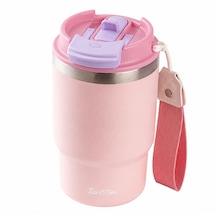 Pembe 2si 1 Arada Kapaklı Termos Bardak 480ml Açık Pembe