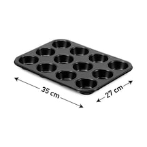 12 Bölmeli Premium Metal Muffin Ve Cupcake Tepsisi - Yapışmaz, Eşit Pişirme Özellikli Kalıp Diğer