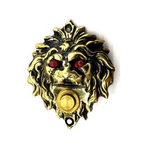 Antika Tarz Dekoratif Pirinç Aslan Kapı Zili - 100x78 Mm, Antik, Led Işıklı Renkli