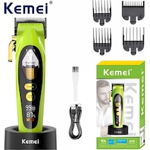 Challenger Kemei Km-2035 Profesyonel Dijital Ekranlı Yeşil Usb Şarjlı Tıraş Makinesi 18650