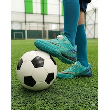 Papucumun Dünyası Mekanizma Bağcıklı Laliga Unisex Erkek Ve Kız Çocuk Halı Saha Ayakkabısı Turkuaz