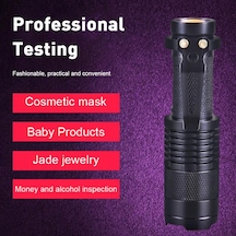 El Feneri 395nm Lamba 365 Floresan Algılama Lambası Taşınabilir Çok Fonksiyonlu Mor Açık Mor El Feneri Profesyonel Güvenlik Tasarımı Siyah