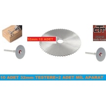 Gravür Cihazı 32Mm 10 Adet Ahşap Testere+2 Adet Mil Mandren Seti