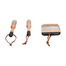 Xindoker Üçlü Ahşap Saplı Sahte Tüy Boya Fırçaları - Ergonomik Tutuş, Ev Dekorasyonu, Varnish Ve Akrilik Uyumlu