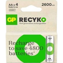 Gp Recyko 2700 Seri 2600 Mah Şarjlı Aa Kalem Pil 4'lü