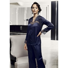 9600 6'lı Kısa Saten Gecelik Sabahlık Pijama Takım 001
