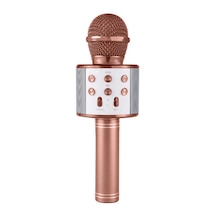 WS-858 Karaoke Mikrofon Bluetooth Hoparlör Rose Gold