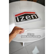 İzen 2,0 Mm Yuvarlak Renksiz Buzlu Şeffaf Pvc Masa Örtüsü Cam, Lake, Mermerde Yapışma İzi Yapmaz