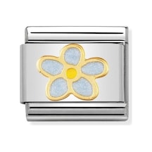 Composable Classic Dekoratif Link - Doğa - Unutmabeni Çiçeği - 18k Altın