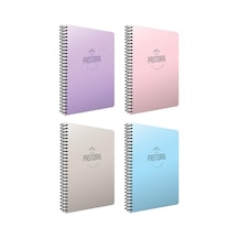 Gıpta Pastoral A4 72 Yaprak Plastik Kapak Spiralli Defter Kareli 4 Adet