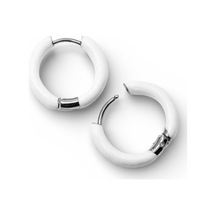 Bayaz Mineli Çelik Küpe Gümüş Renk Çelik