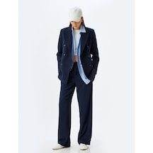 Koton Bol Paça Pantolon Beli Lastikli Cepli Lacivert 5wak40056ew Lacivert