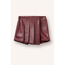 Defacto Pile Detaylı Suni Deri Etek Kız Bebek I1150a526wnbr194 Bordo-br194