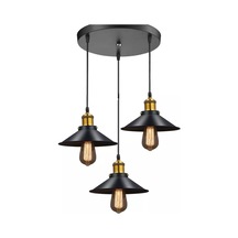 Retro Metal Siyah 3 Lü Dekoratif Rustik Sarkıt Avize 30 Cm Beyaz