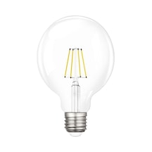 4 Watt G95 Rustik Ampul Beyaz Cam Sarı Işık