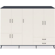 Hyperion Dolap 12 Raflı 2 Çekmeceli 7 Kapaklı 220x44x163 Antrasit Antrasit-aytaşı